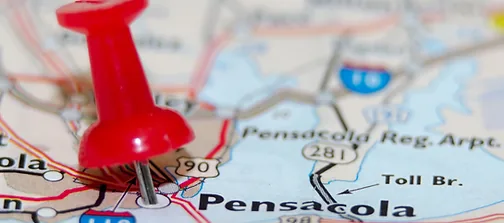 Map of Pensacola with Willowbrook Apartments location